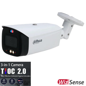 Dahua AI Active Deterrence Version 2.0, TiOC Three in One Camera, 8MP Full-color IP Bullet Camera Fixed 2.8mm