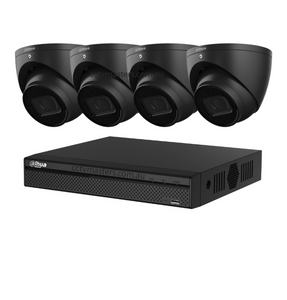 Dahua SMD Camera, 4 x 6MP Black Eyeball WizSense Camera Bundle Kit with 4CH NVR + 1TB HDD