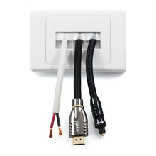 Load image into Gallery viewer, Brush Wall Plate for In Wall Cable Entry, AC-BWP-01W - CCTVMasters.com.au