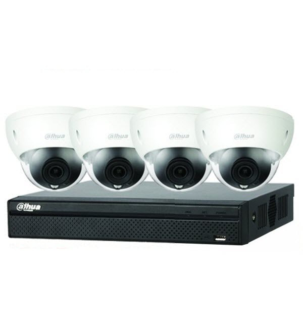 Dahua 4 x 4MP Motorised Dome Bundle kit with 4CH NVR + 2TB HDD Kit includes: 1 x 4ch NVR4104HS-P-4KS2 1 x Surveillance HD-2TB installed 4 x Motorised Dome HDBW2431RP-ZS-27135-S2   Features: 4MP, 1/3” CMOS image sensor, low illuminance, Outputs 4MP (2560 × 1440)@25/30 fps, Built-in IR LED, max IR distance: 40 m 