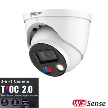 Load image into Gallery viewer, Dahua AI Active Deterrence Version 2.0, TiOC Three in One Camera, 5MP Full-color IP Turret Camera Fixed 2.8mm