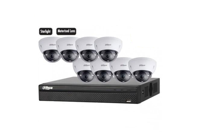 Dahua Camera, 8 x 4MP Dome Camera Motorized Lens Kit with Face Detection, 8CH AI NVR + 2TB HDD