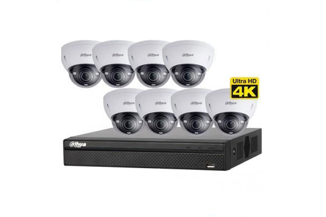 Dahua Camera, 8 x 8MP Dome Network Camera Kit with 8CH NVR+ 2TB HDD - CCTVMasters.com.au